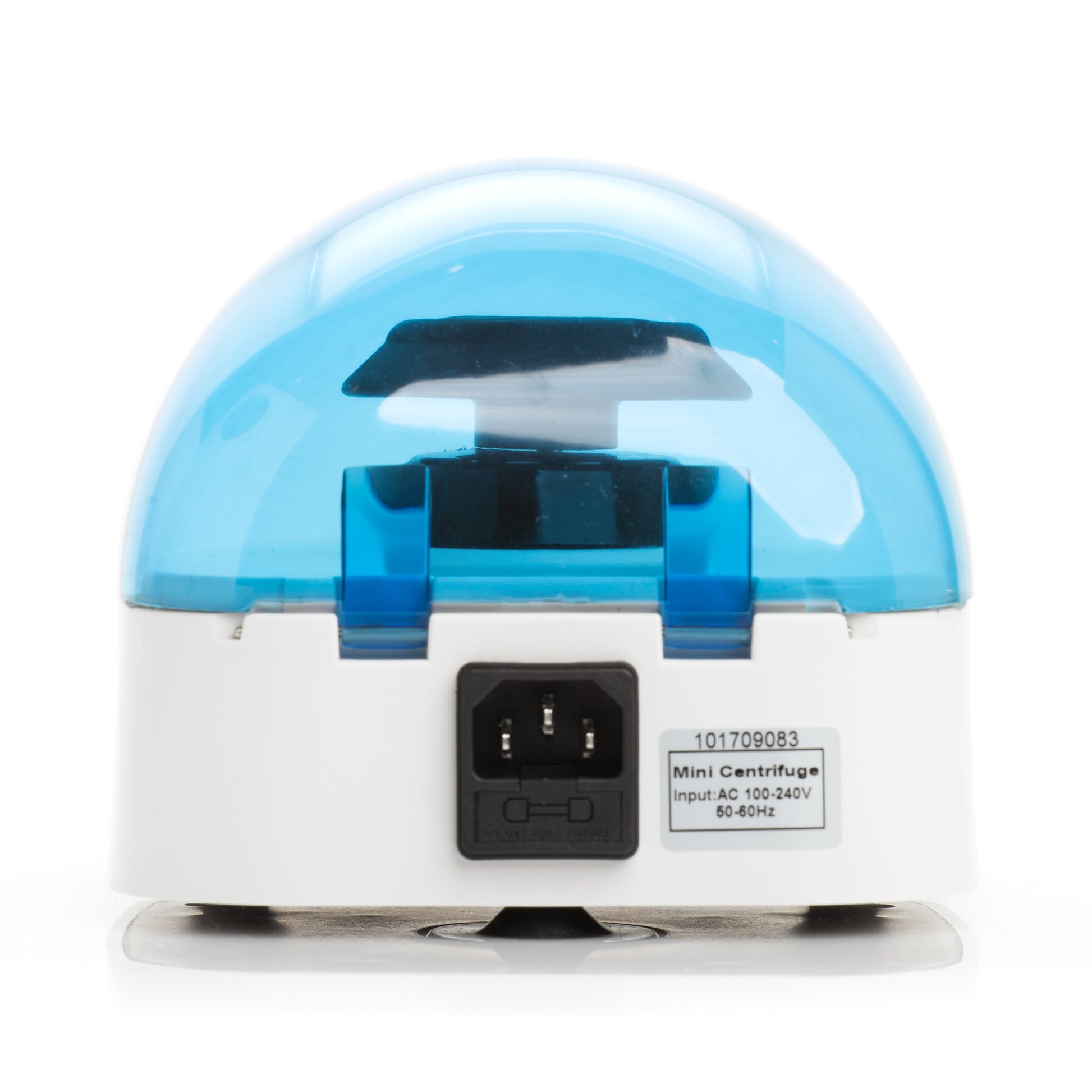 Back view of Qor Labs 10,000 RPM mini centrifuge