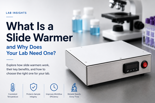 Slide warmer in a laboratory setting for consistent temperature control and sample preparation.