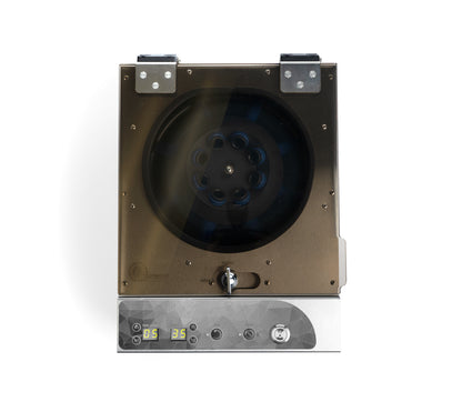 Top view showing rotor placement in Qor Labs AT Digital centrifuge