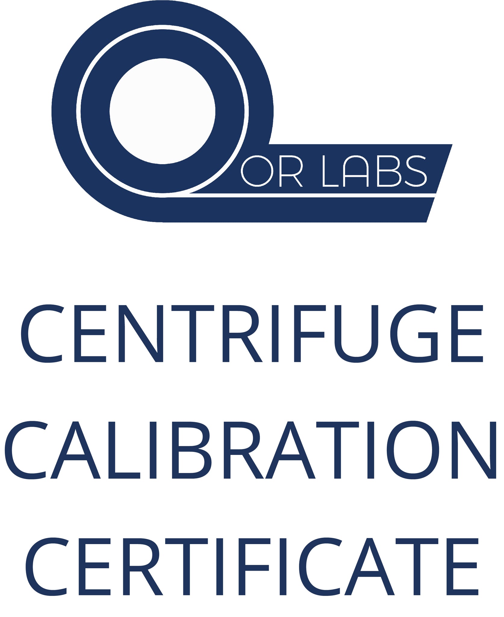 Centrifuge Calibration Certificate