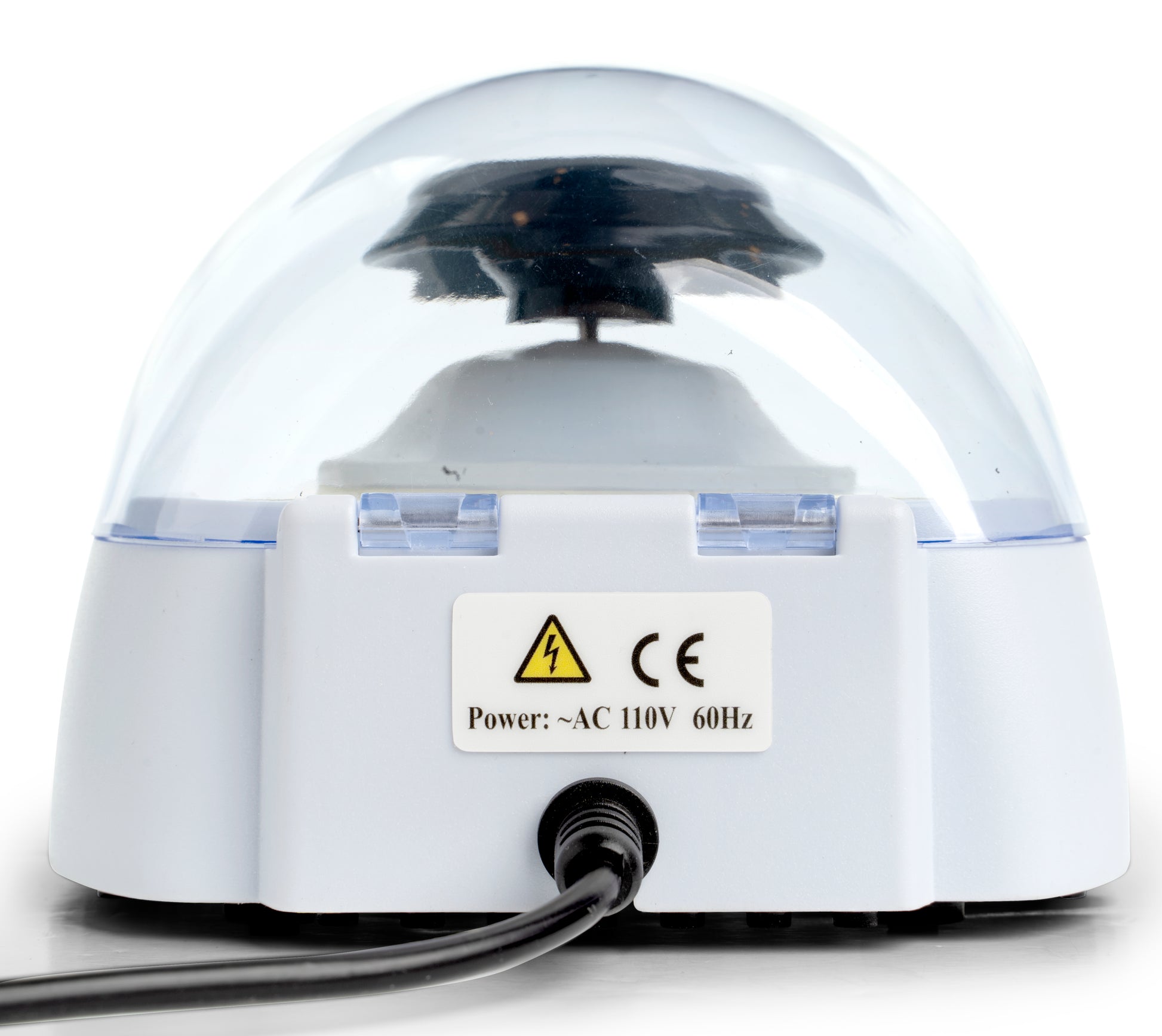 Back view of Qor Labs Mini Centrifuge operating at 10,000 RPM