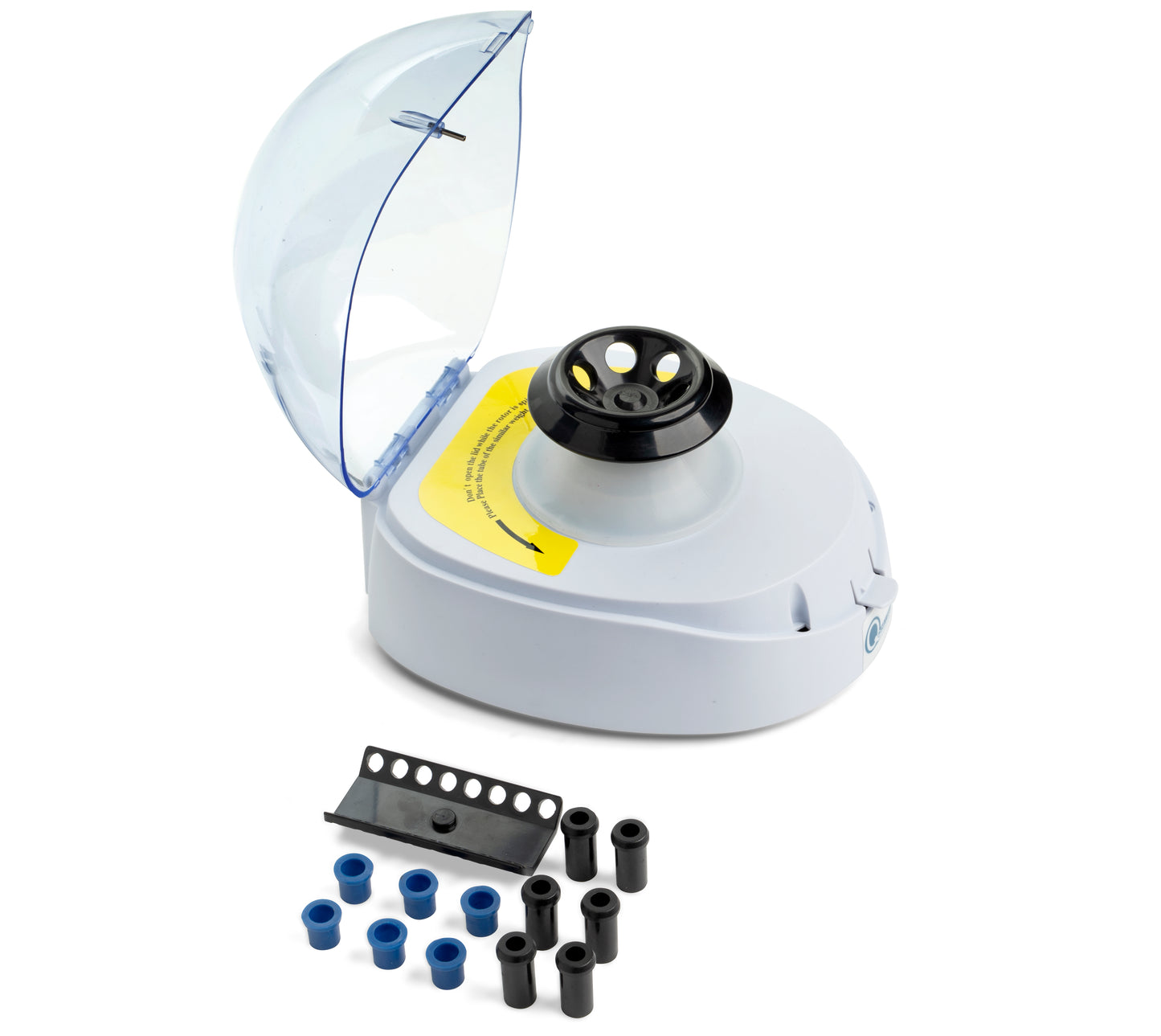 Qor Labs Mini Centrifuge with 6-place micro tube and 16-place PCR strip rotors